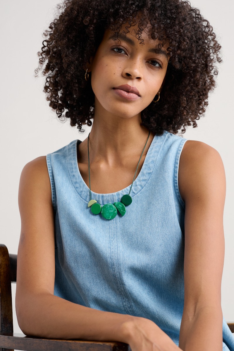 An image of Seasalt  Collaged Shapes Geometric Beaded Necklace 