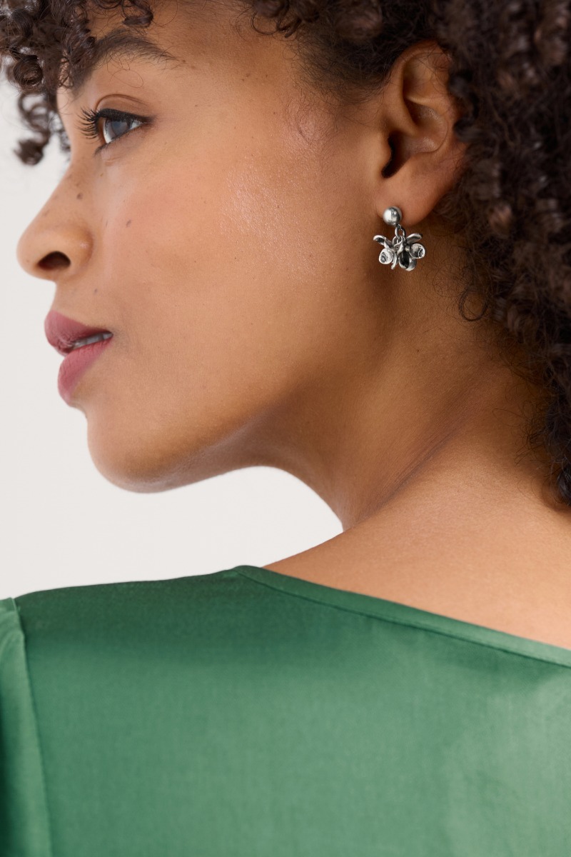 An image of Seasalt  Corsage Silver-Tone Earrings 