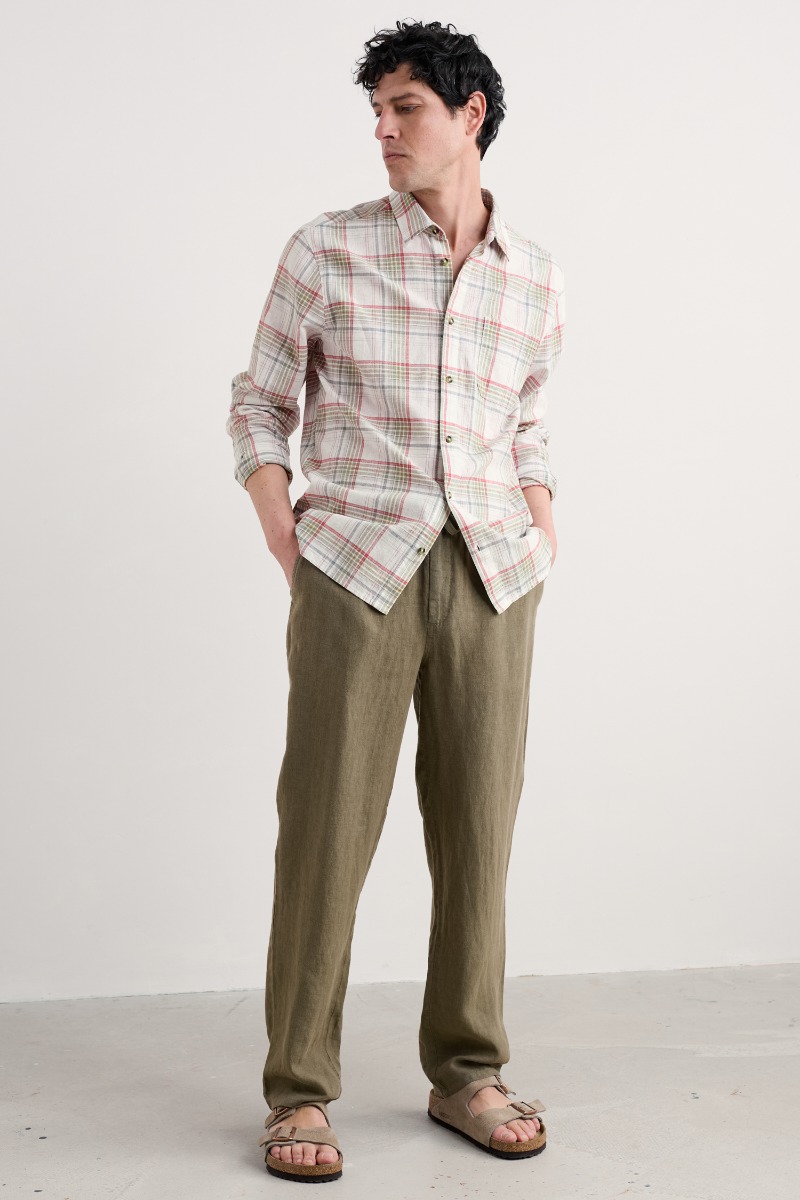 An image of Seasalt  Men's Crewman Linen Tie Waist Trousers 