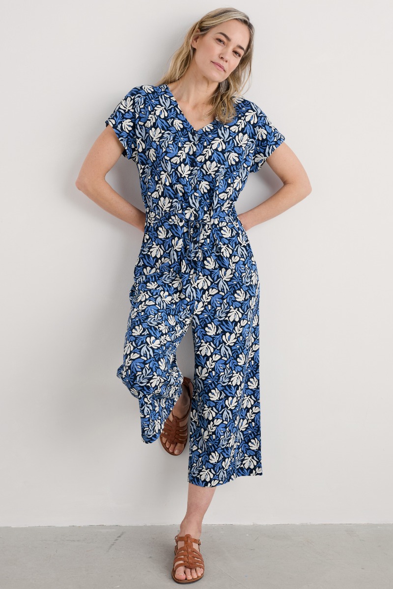 An image of Seasalt  Rose Trellis Wide Leg Jumpsuit 