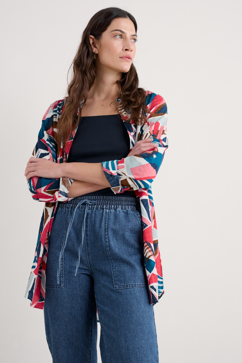 An image of Seasalt  Wren Flutter Longline Shirt 