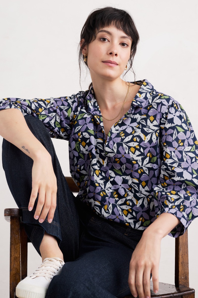 An image of Seasalt  Hope Cottage Organic Cotton Blouse 
