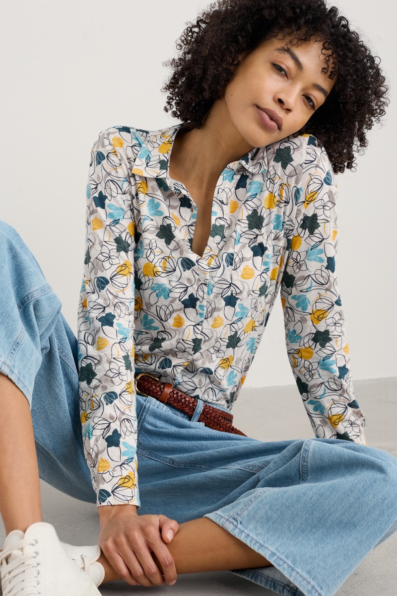 An image of Seasalt  Teasel Head Organic Cotton Jersey Shirt 