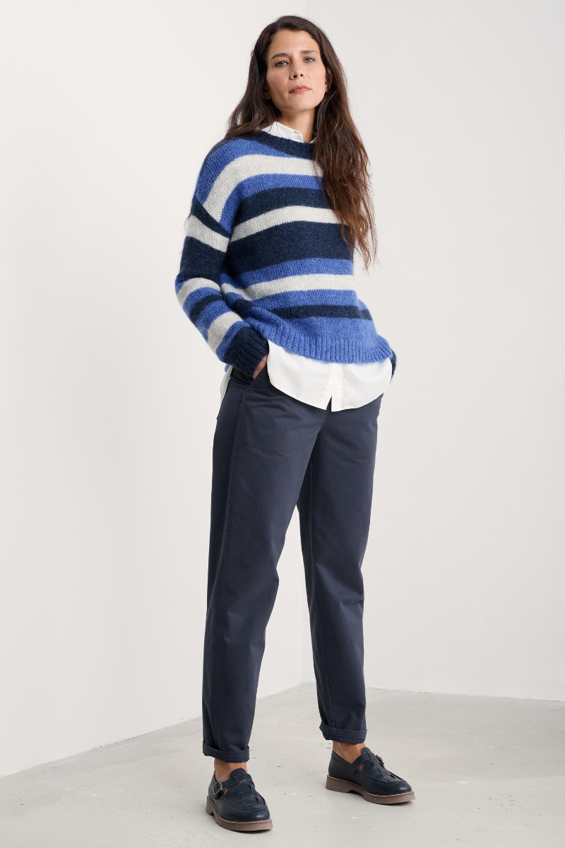 An image of Seasalt  Mor Path Organic Cotton Tapered Trousers 