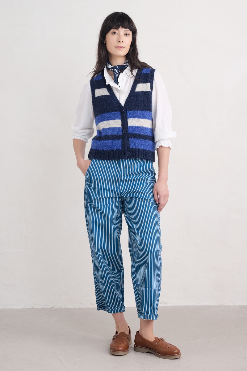 An image of Seasalt  Painted Forms Organic Cotton Barrel Leg Trousers 