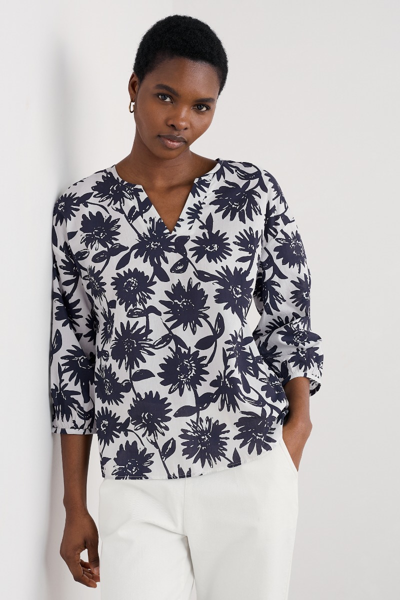 An image of Seasalt  Streamlet Swing-Shape Top in GOTS-Certified Organic Cotton 