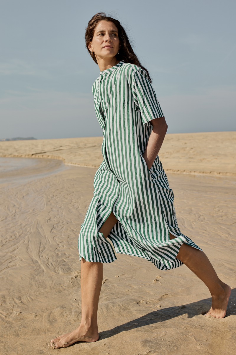 An image of Seasalt  Harbour Movement Organic Cotton Shirt Dress 