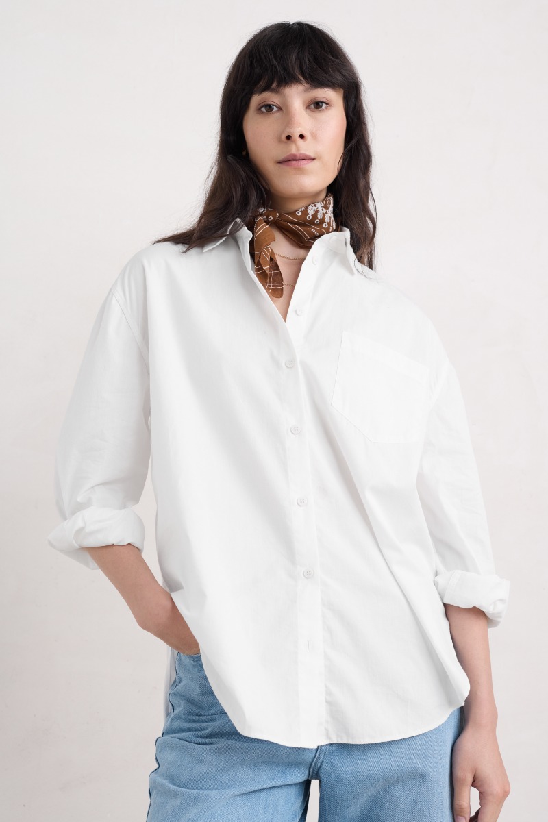 An image of Seasalt  Sea Path Oversized Poplin Shirt 