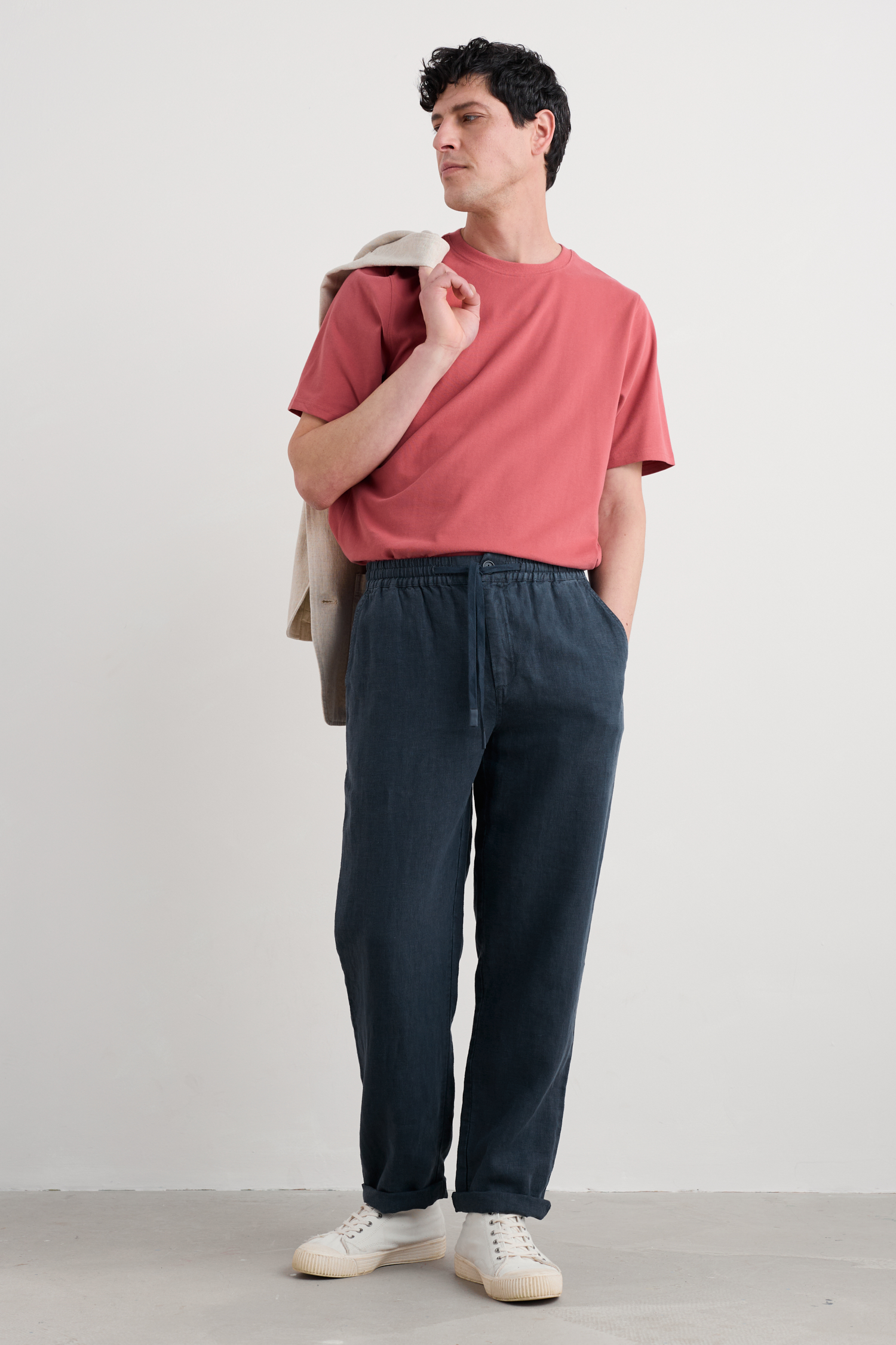 An image of Seasalt  Men's Crewman Linen Tie Waist Trousers 
