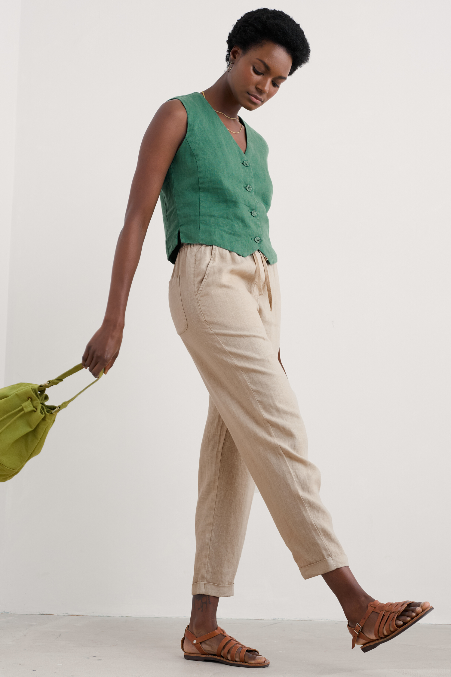 An image of Seasalt  Dipping Sun Linen Trousers 