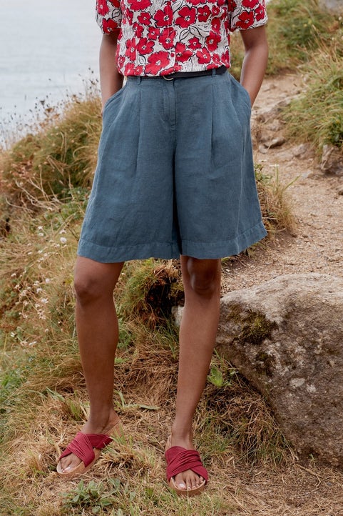 Clover Bloom Linen Shorts Image