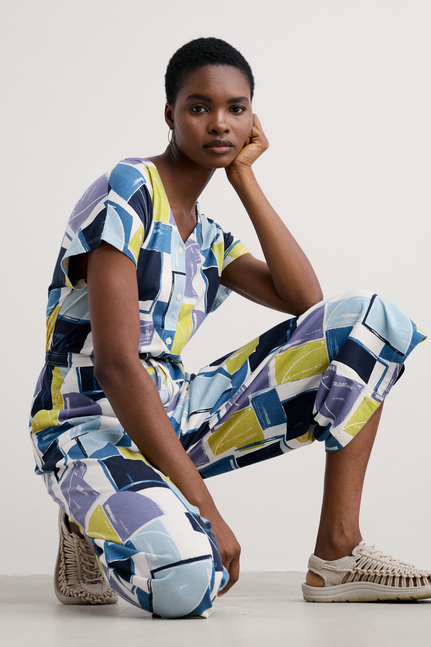 An image of Seasalt  Rose Trellis Wide Leg Jumpsuit 
