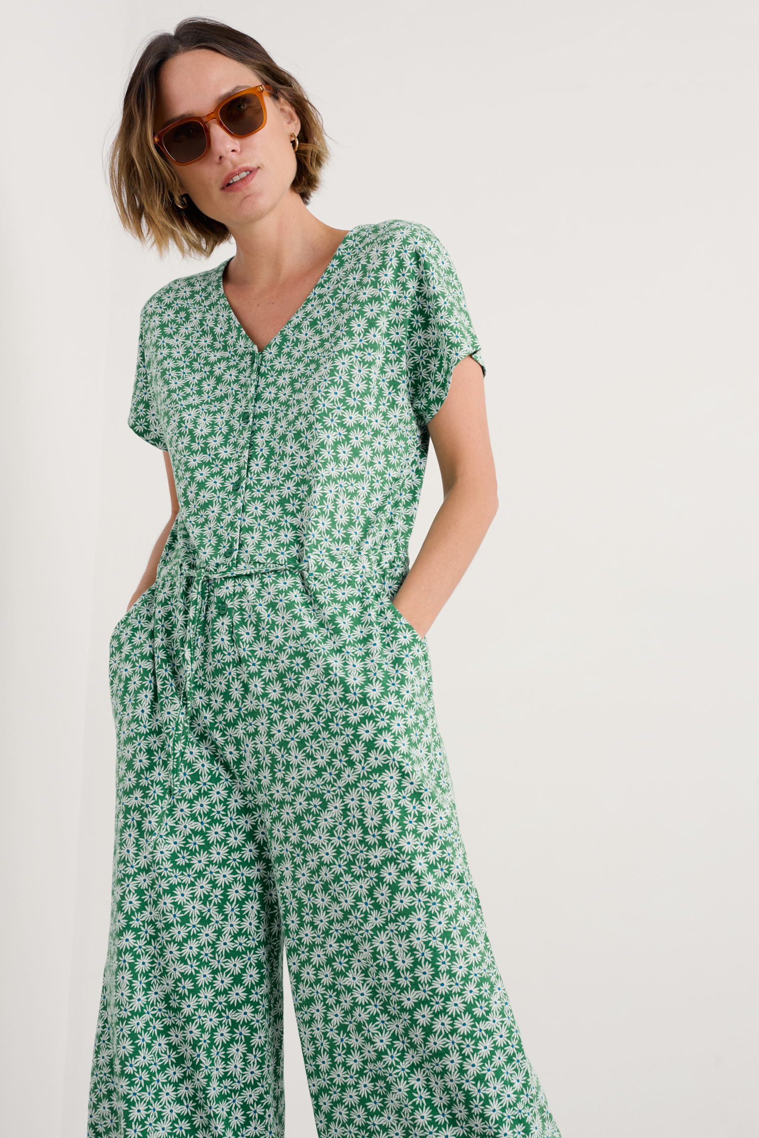 An image of Seasalt  Rose Trellis Wide Leg Jumpsuit 