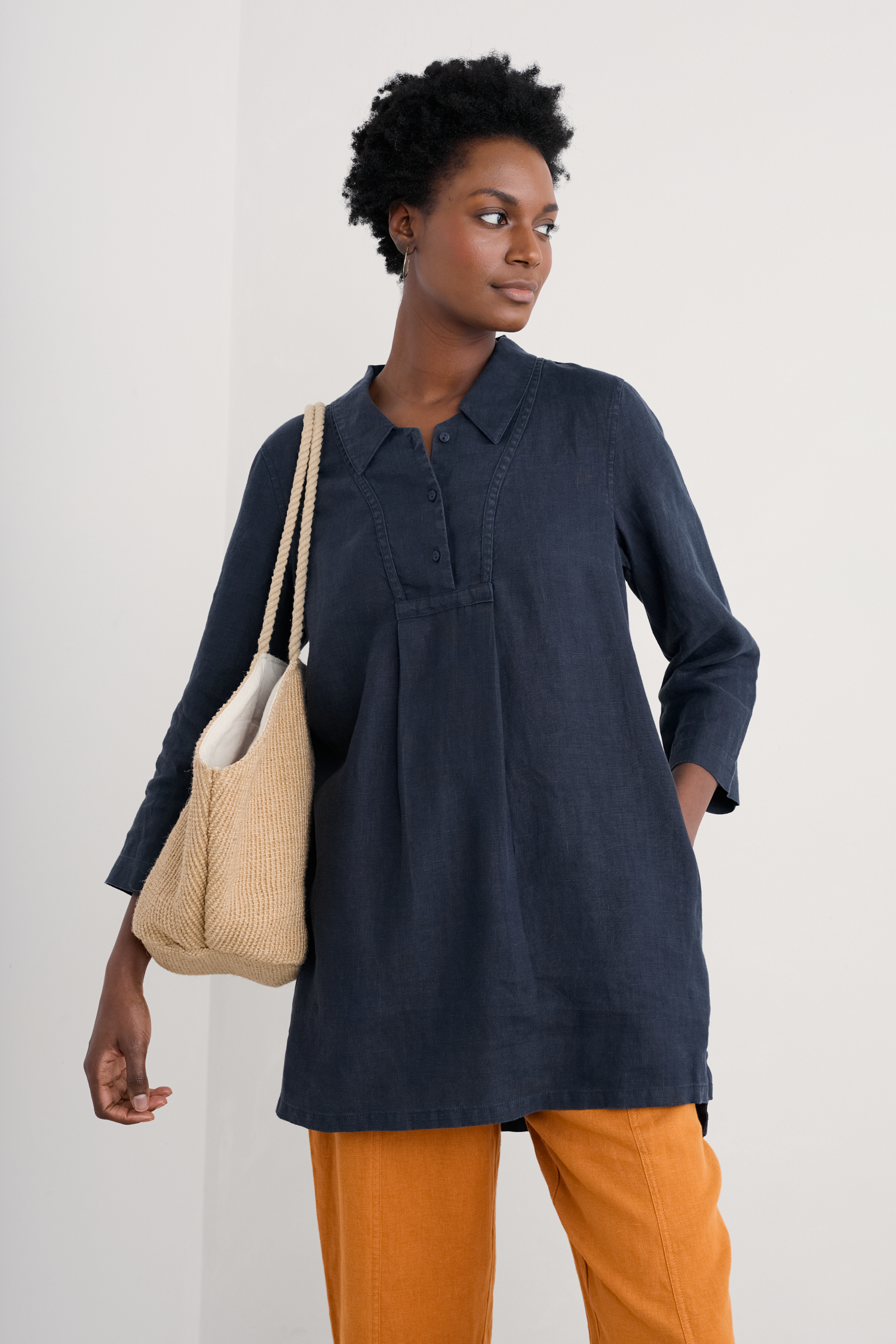 An image of Seasalt  Tide Clock 3/4 Sleeve Tunic 