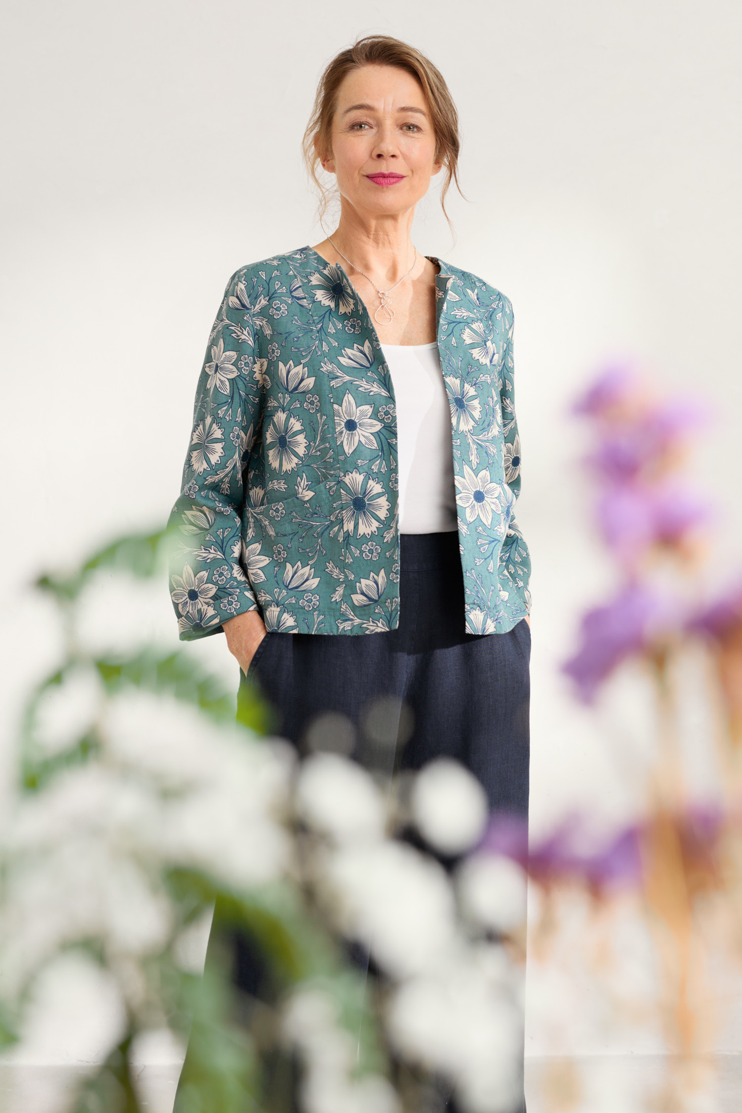 Country Path Printed Linen Jacket Seasalt Cornwall