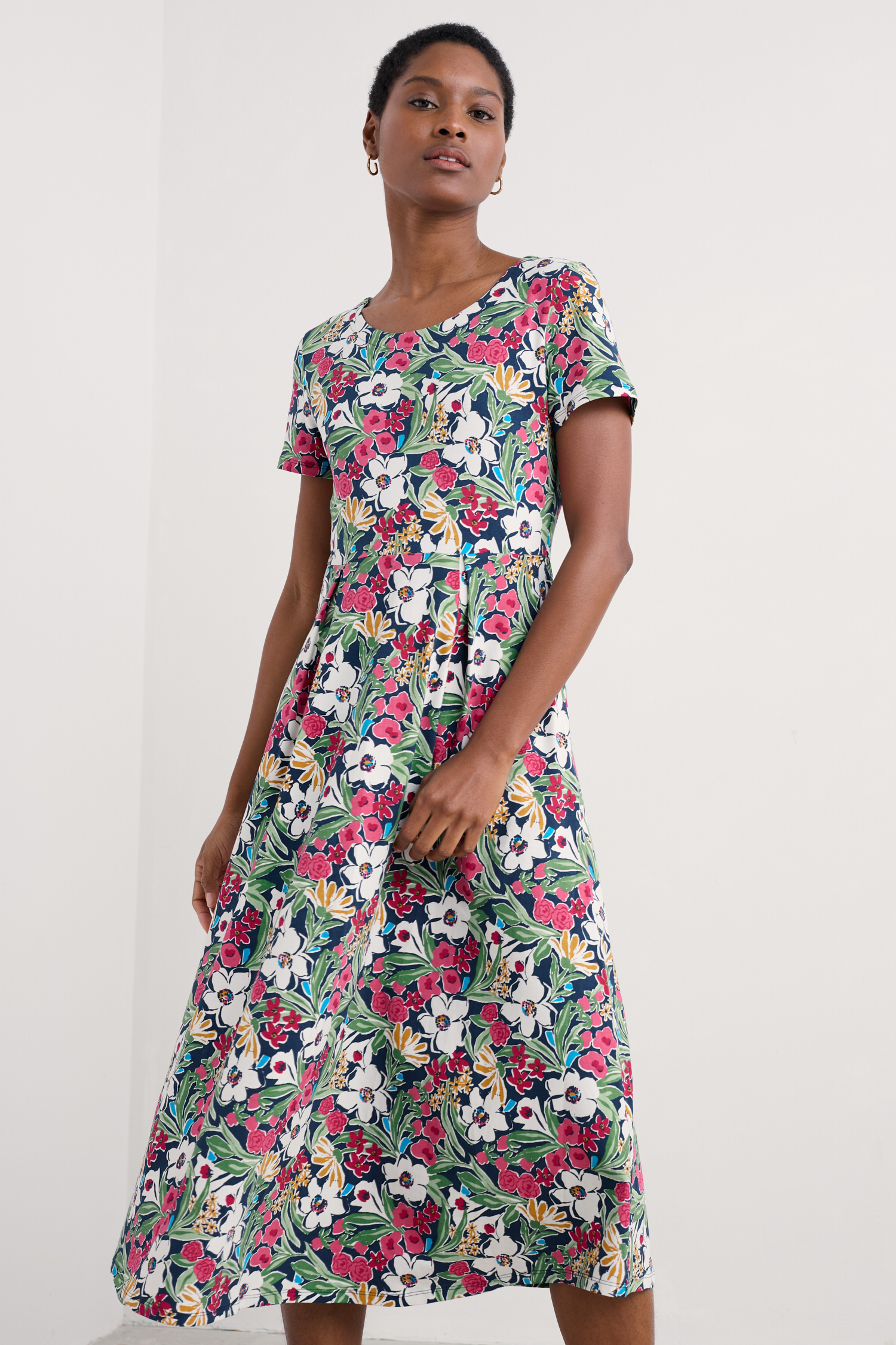 An image of Seasalt  Veronica Short Sleeve Midi Dress in GOTS-Certified Organic Cotton 