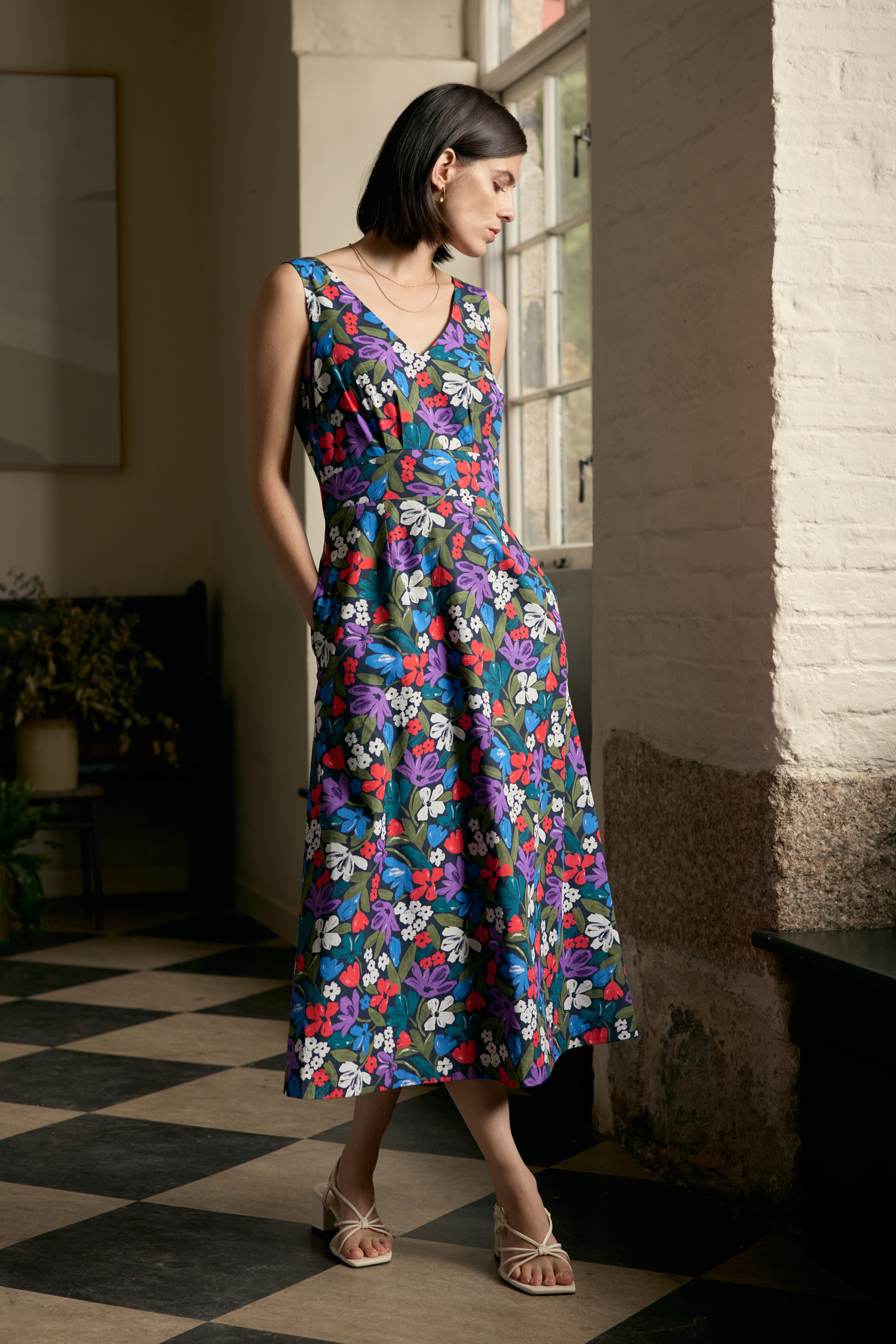 An image of Seasalt  Sky Beyond Sleeveless V-Neck Dress 