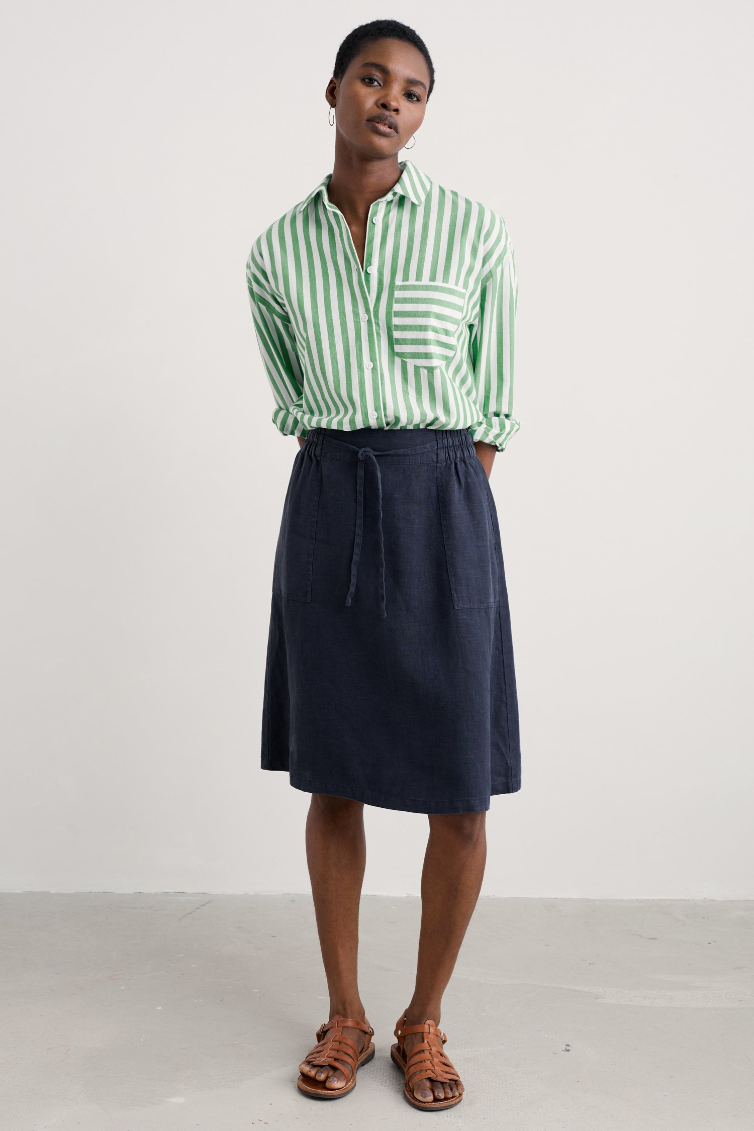 An image of Seasalt  Pepper Moth Linen Skirt 