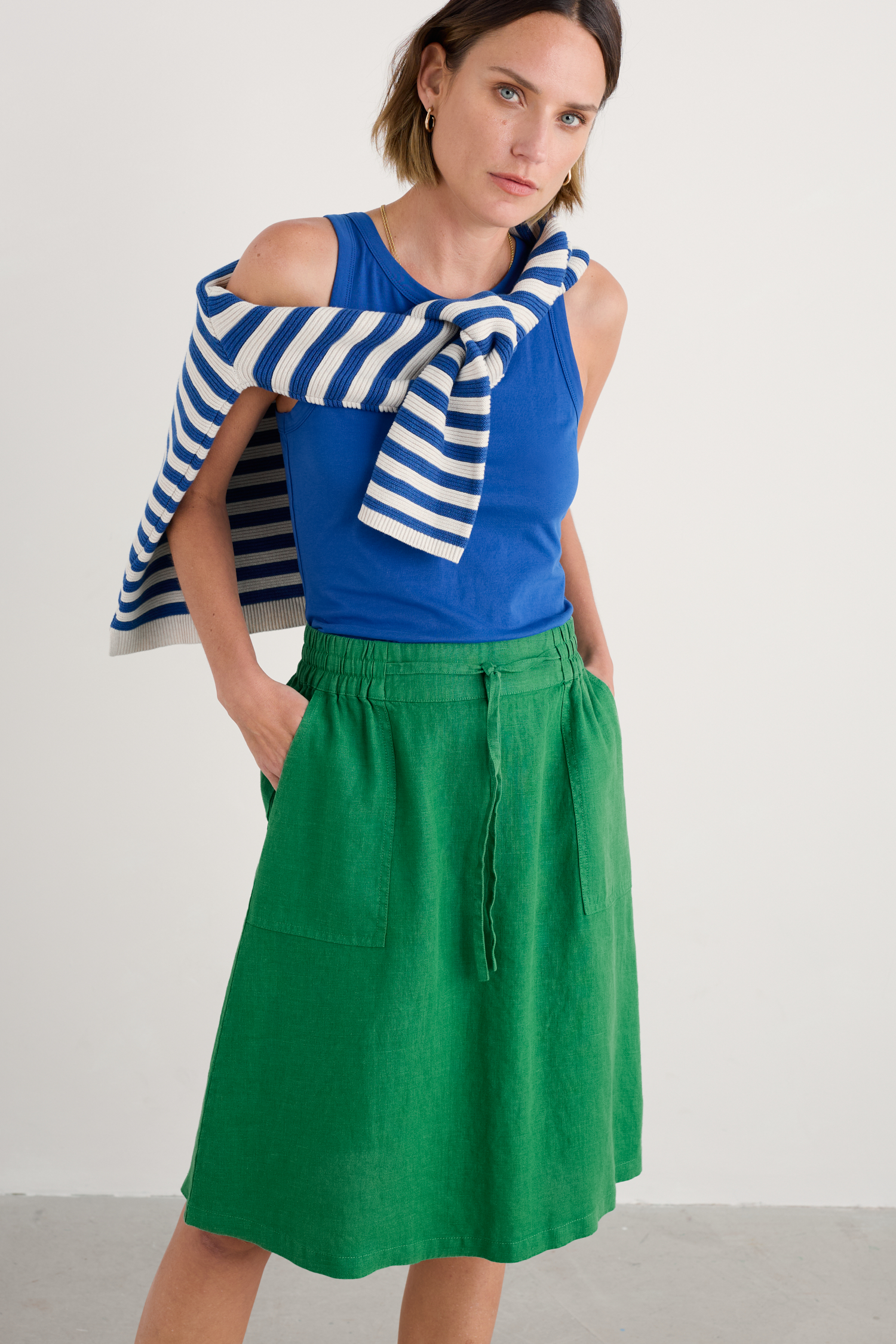An image of Seasalt  Pepper Moth Linen Skirt 