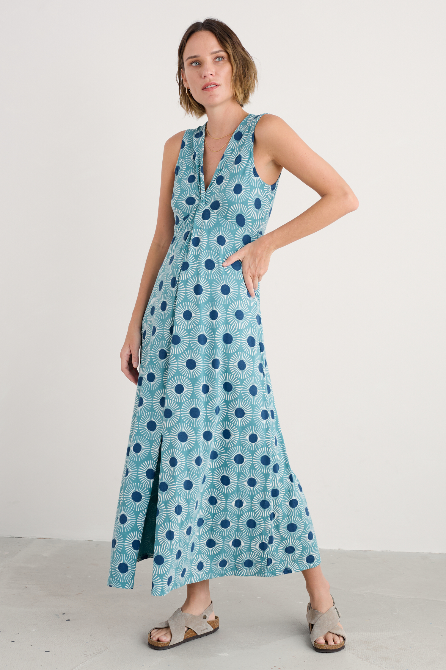 An image of Seasalt  Sleeveless Sanderling Midi Dress 