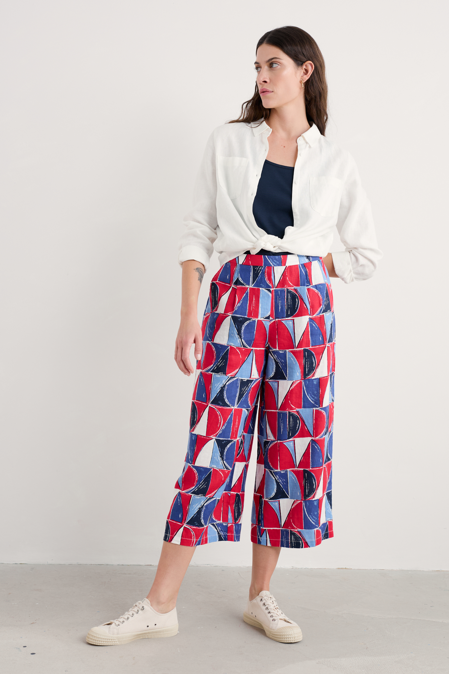 An image of Seasalt  Peaceful Haven Linen Culottes 