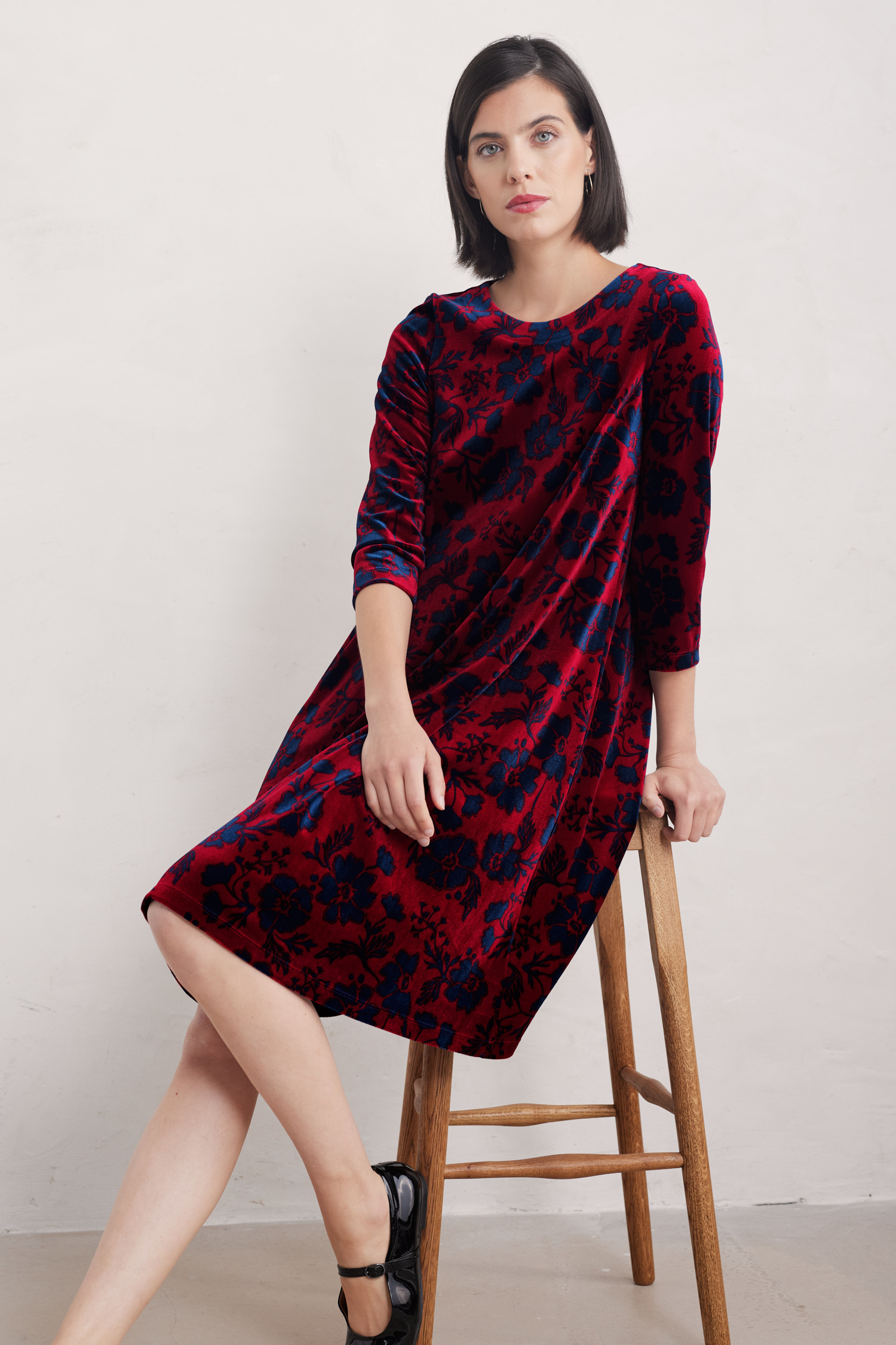An image of Seasalt  Mahonia Velvet Shift Dress 