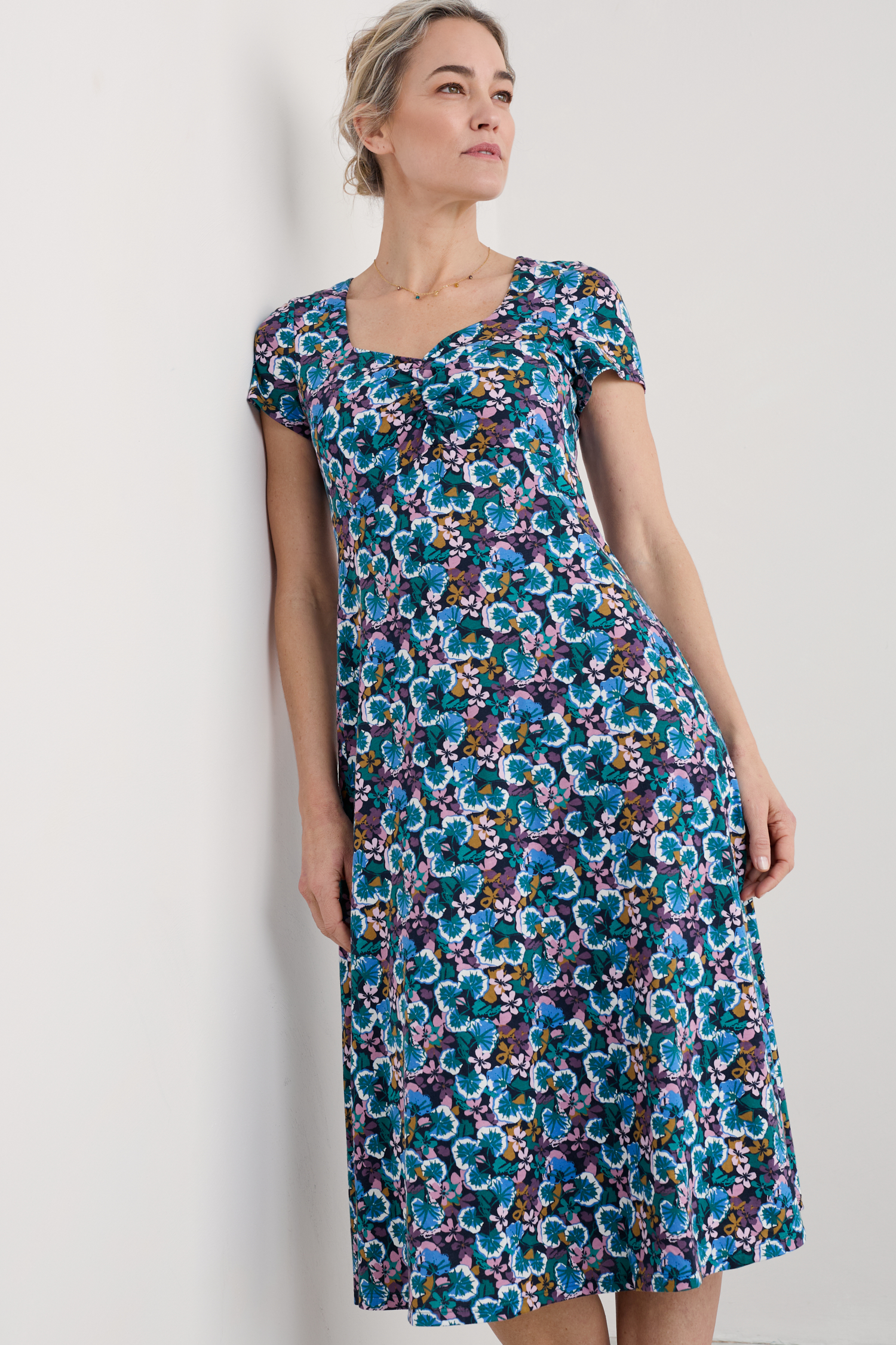 An image of Seasalt  Secret Cove Empire Line Midi Dress 