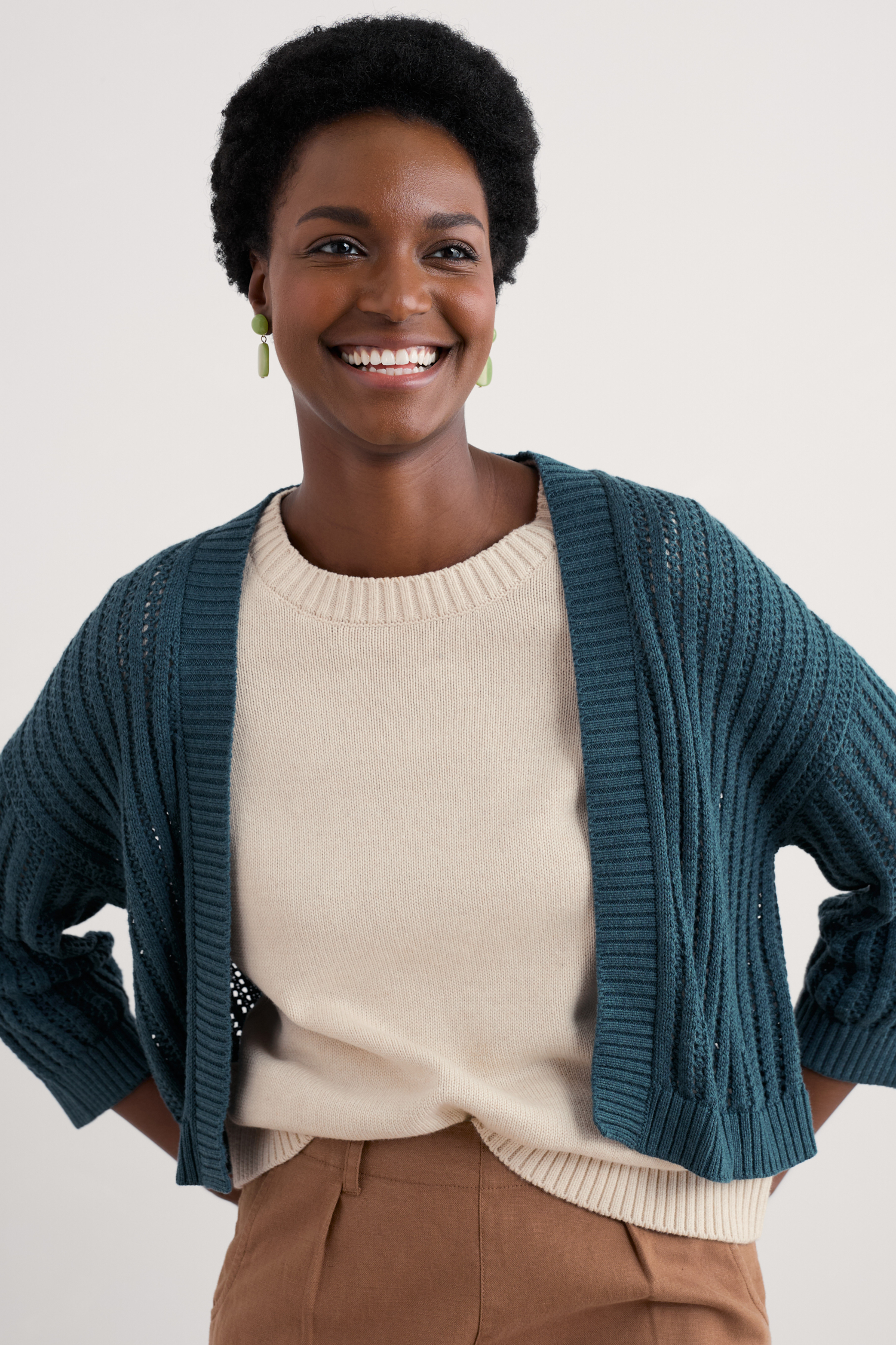 An image of Seasalt  Tinners Way Organic Cotton Knitted Cardigan 