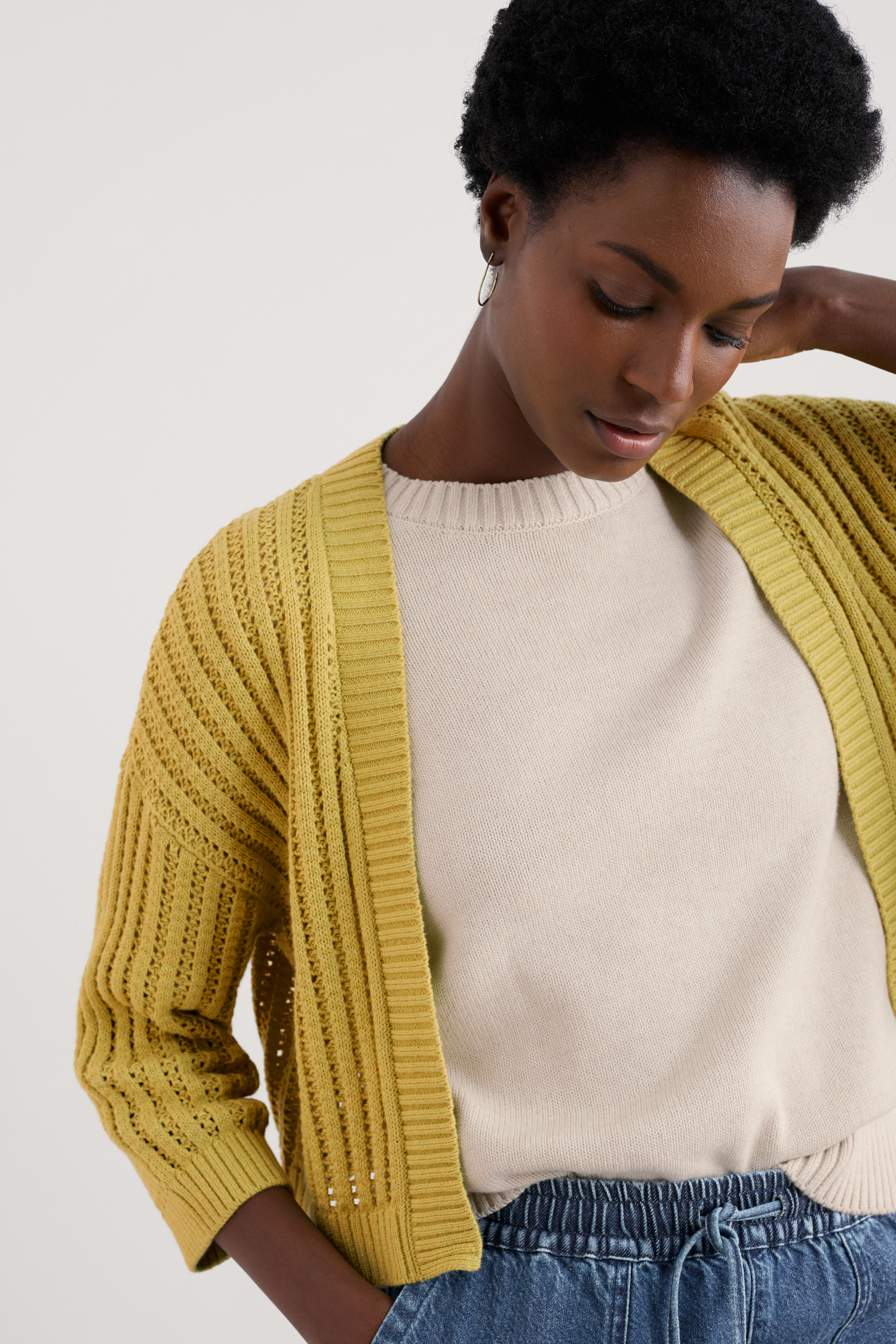 An image of Seasalt  Tinners Way Organic Cotton Knitted Cardigan 