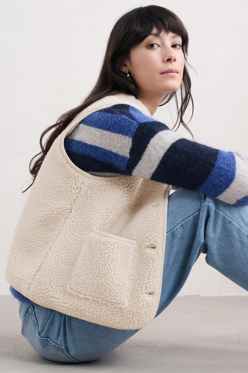 An image of Seasalt  Well Wisher Borg Fleece Gilet 