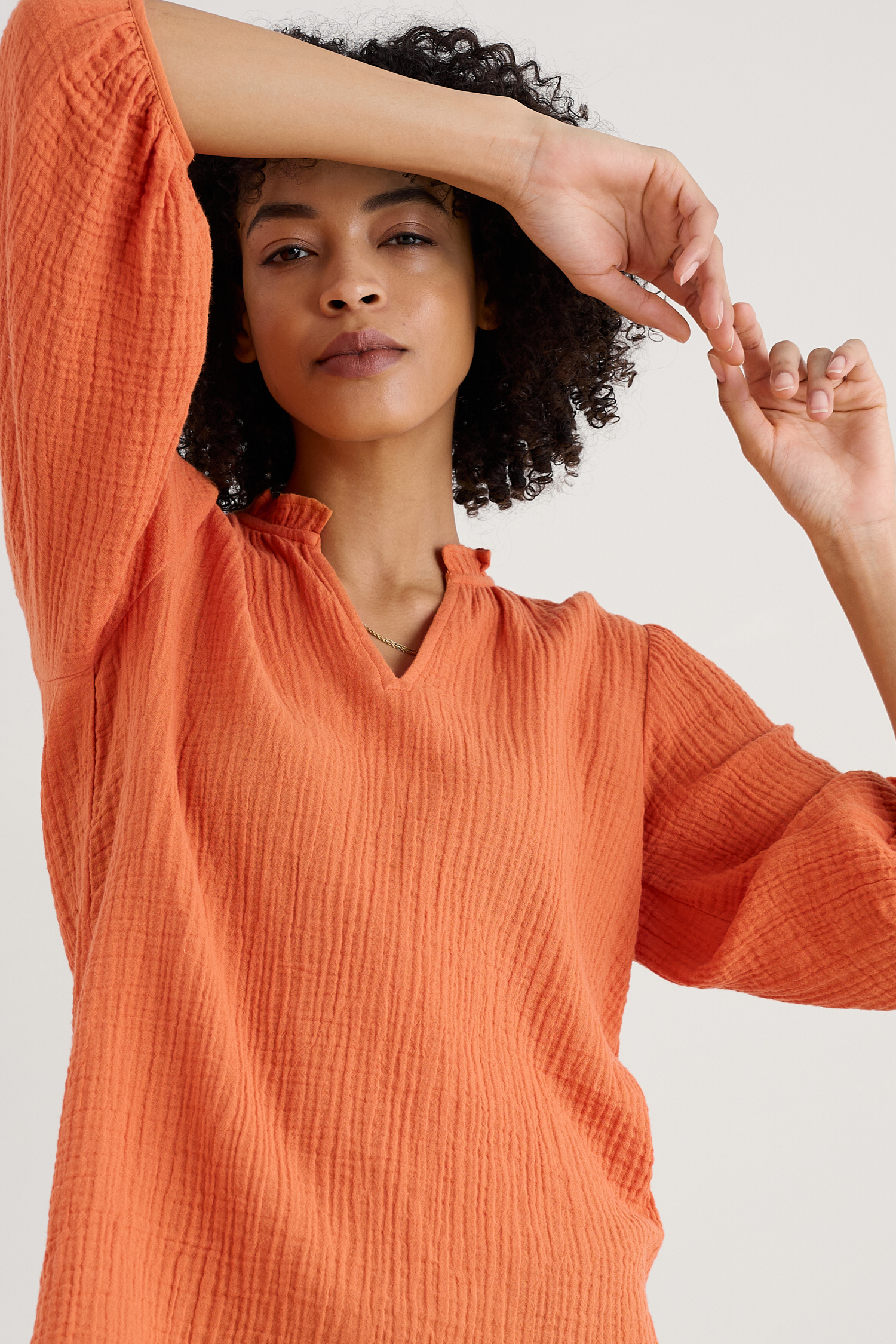An image of Seasalt  Portrait Frill Neck Top in GOTS-Certified Organic Cotton 