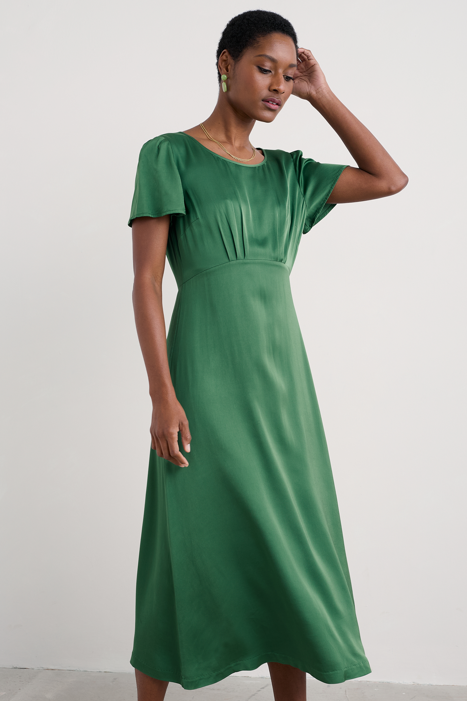 An image of Seasalt  Rosalind Satin Midi Dress 