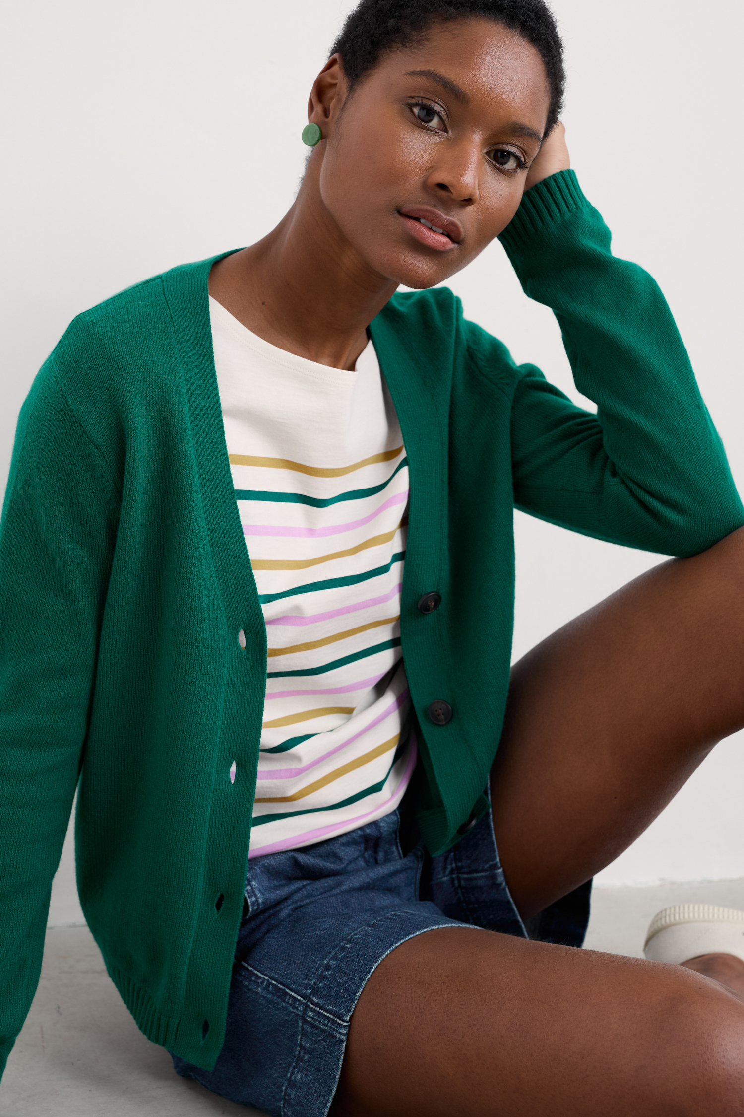 An image of Seasalt  Kelyn Knitted Cardigan Contains Merino Wool 