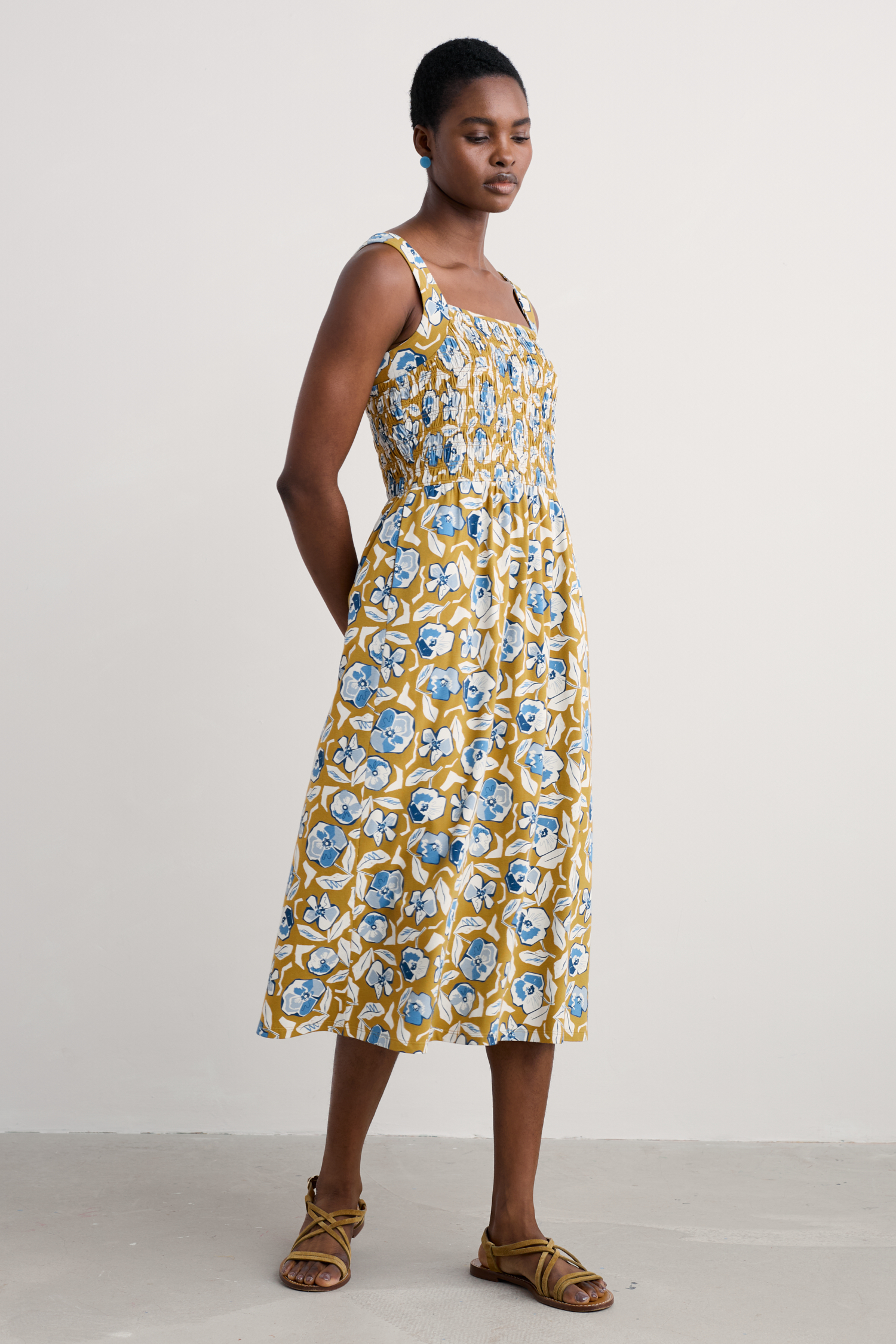 An image of Seasalt  Summer Buoy Jersey Smocked Dress 