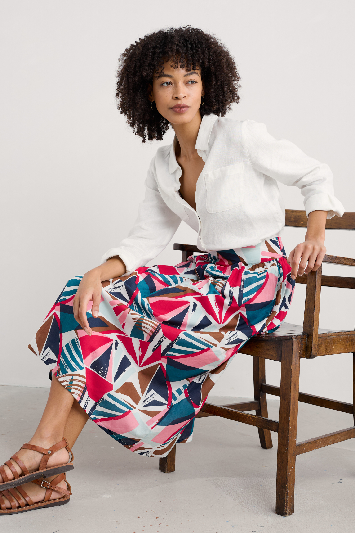 An image of Seasalt  Mevagissey Midi Skirt in GOTS-Certified Organic Cotton 