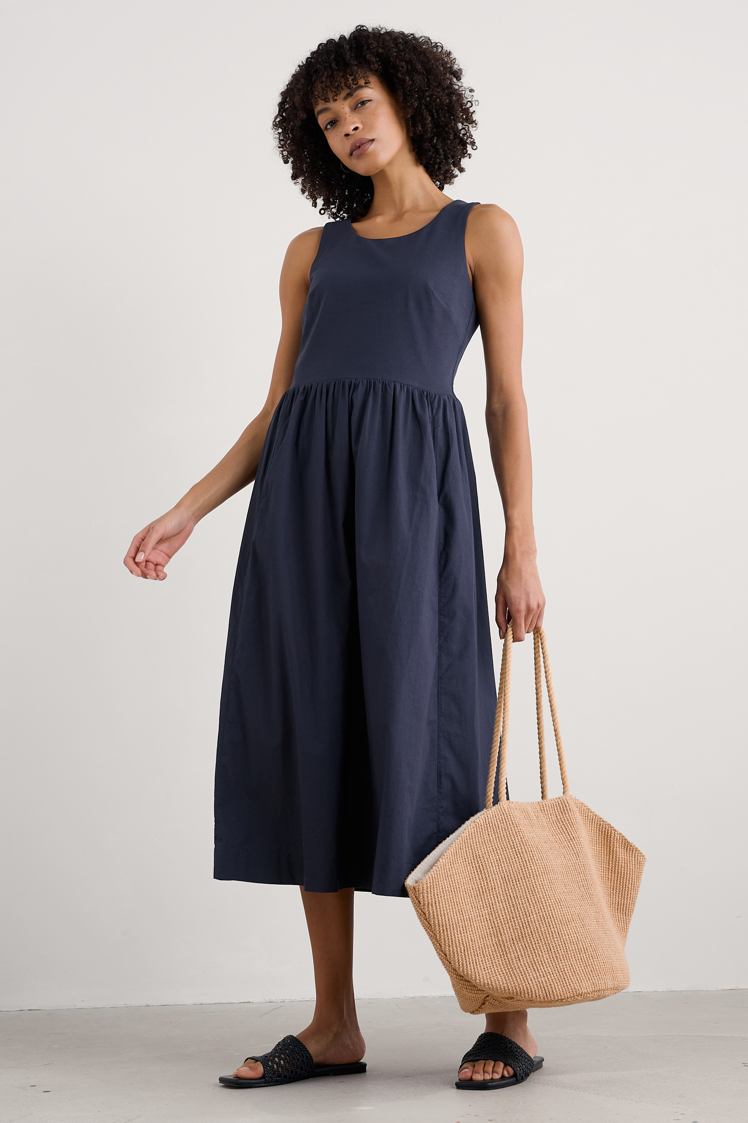 An image of Seasalt  Madder Jersey Woven Mix Sleeveless Dress 
