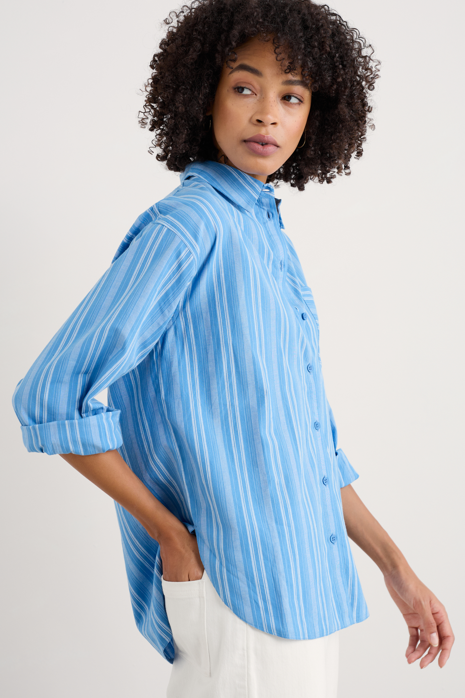 An image of Seasalt  Sea Path Oversized Poplin Shirt 