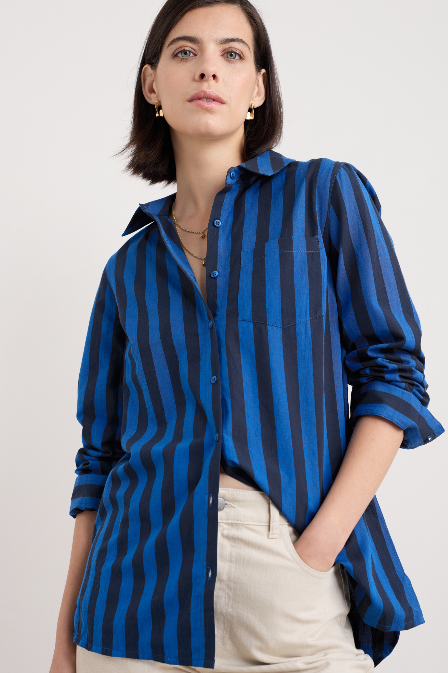 An image of Seasalt  Sea Path Oversized Poplin Shirt 