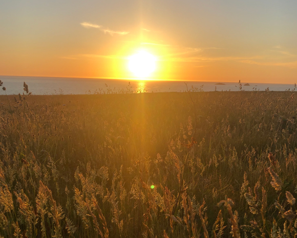 The sun rising over the coast of Cornwall